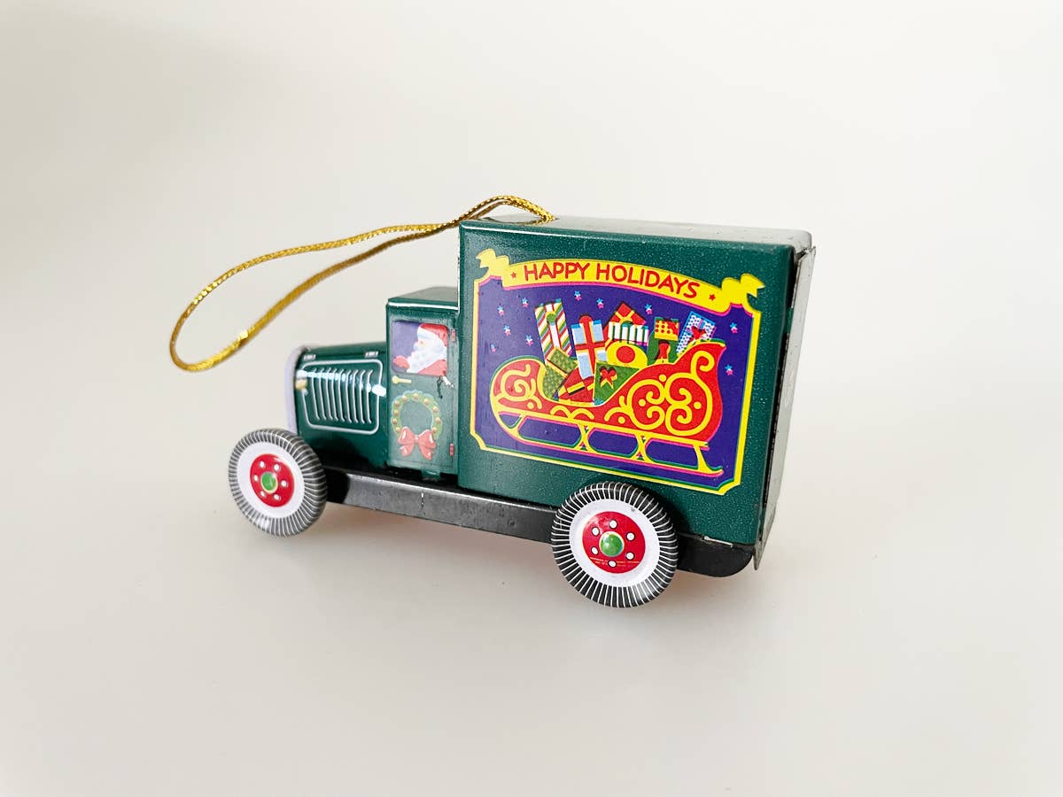 Jouluauto, vintagetyylinen peltikoriste