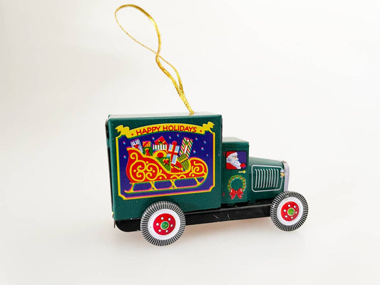 Jouluauto, vintagetyylinen peltikoriste