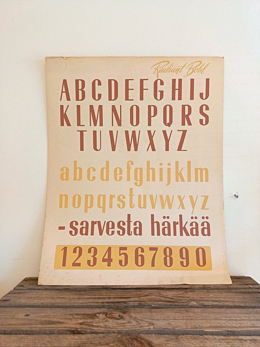 Kirjaisintaulu, Radiant Bold
